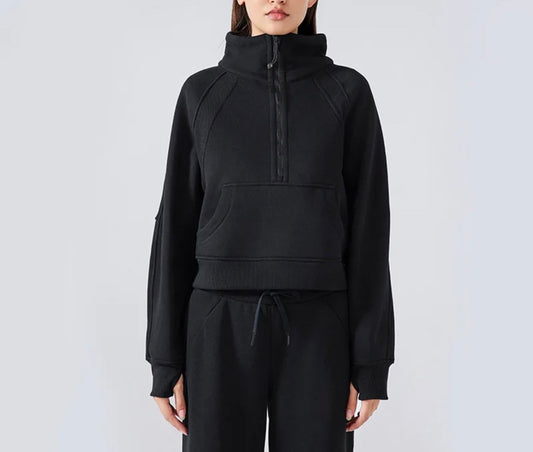 Oversized Scuba Half-Zip Hoodie