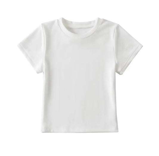 Cotton Crew Neck Cropped Tee