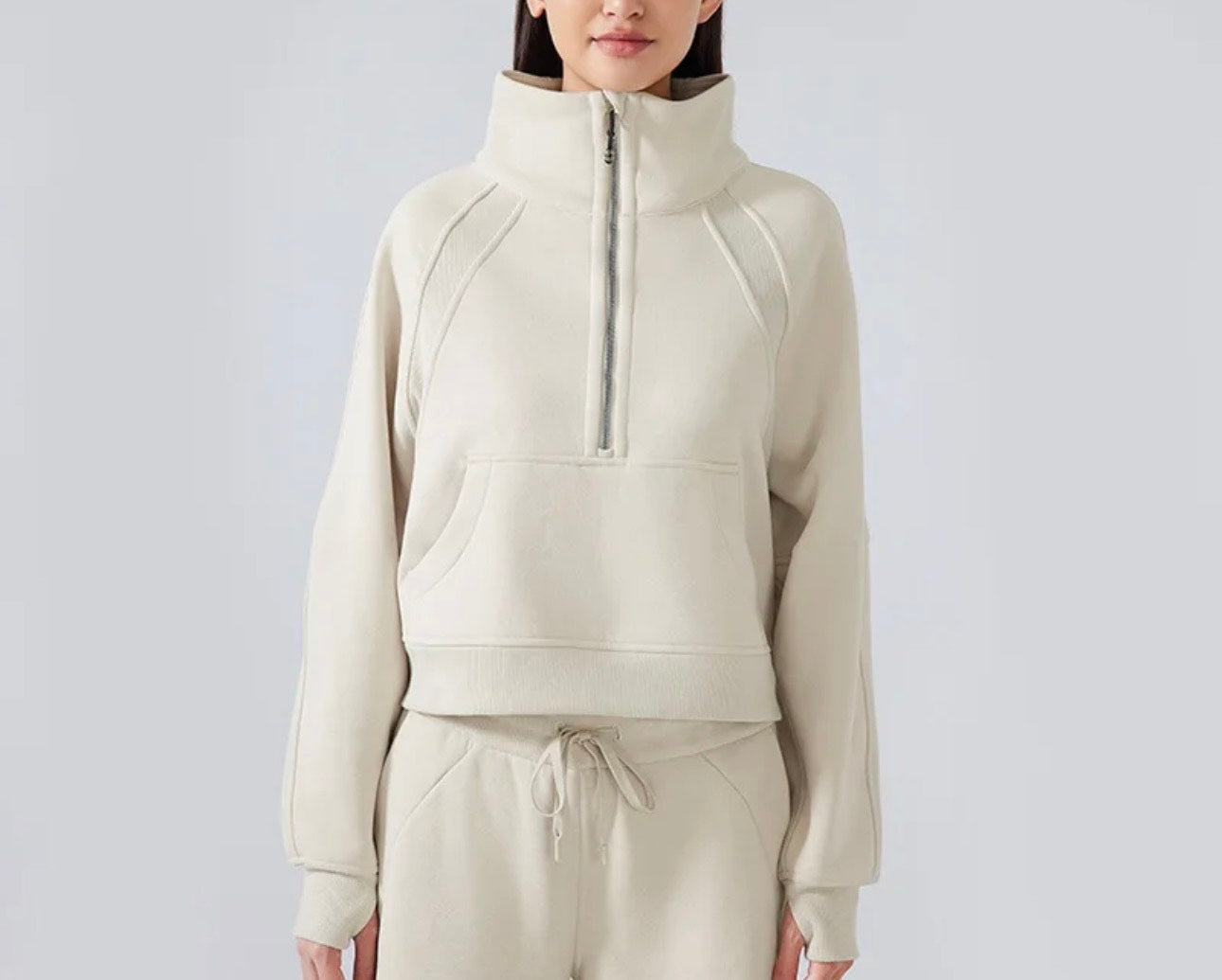 Oversized Scuba Half-Zip Hoodie